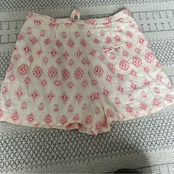 ARTISAN NY 100% Linen High Rise Drawstring Aztec Tribal Shorts Large - Picture 4 of 5